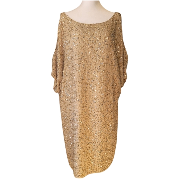 Aidan Mattox Cutout Beaded Silk Dress, 14, Used - Picture 3 of 15